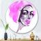 Designart - Afro American Woman Fashion Portrait - Modern Metal Circle Wall Art